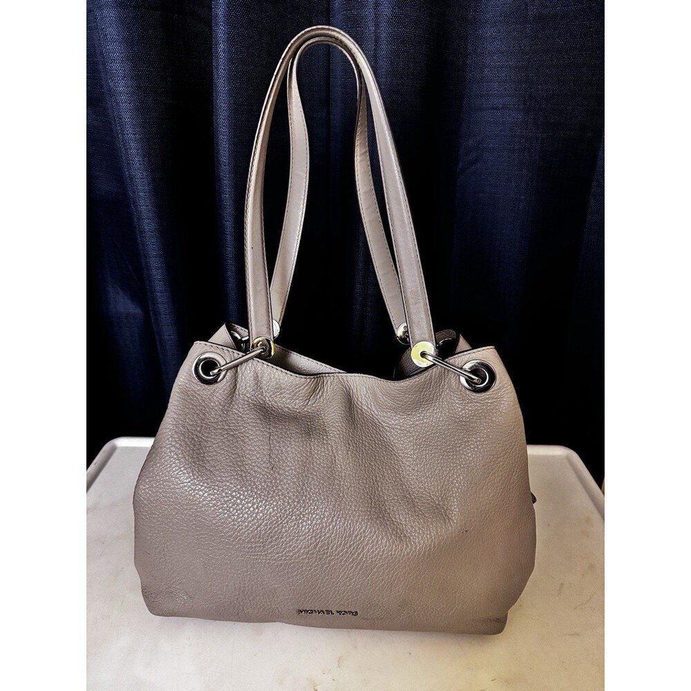Michael Kors Tan Pebbled Leather Shoulder Hobo Bag Gold Tone Hardware
